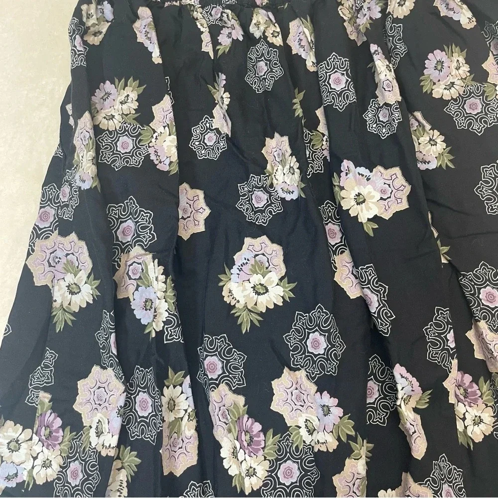 Karen Scott whimisgoth maxi skirt purple flowers women’s 12 cottage core